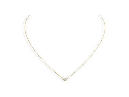 Halsketting Leon in 14K geelgoud met diamant 0,08ct G/SI 42cm