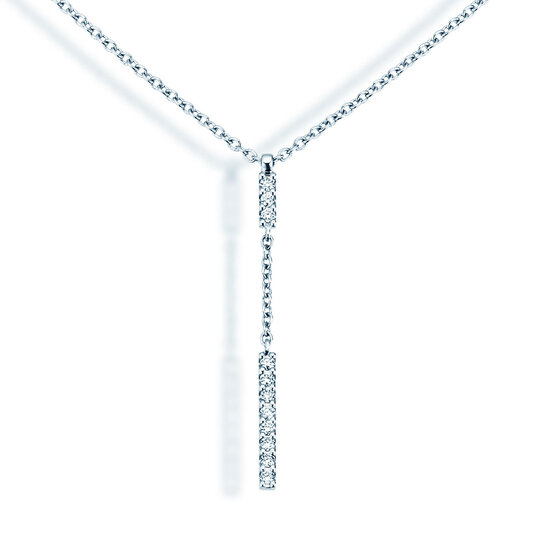 Halsketting Lilly in 14K witgoud met diamanten 0,06ct G/SI