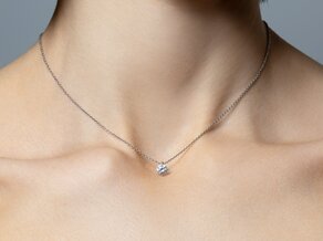 Hanger Modern in 14K witgoud met diamant 0,15ct G/SI