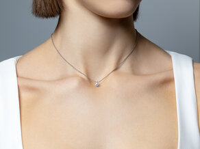 Hanger Modern Lab-grown diamant in 14K witgoud met Lab-grown diamant 0,15ct E/VS