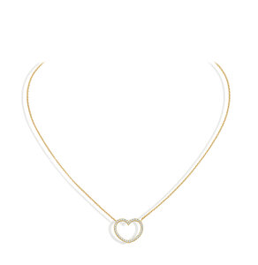 Hanger My Heart in 14K geelgoud met diamanten 0,19ct G/SI, 42cm 1,1mm