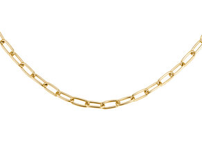Halsketting Paper Clip Oval in 14K geelgoud 45cm 4.0