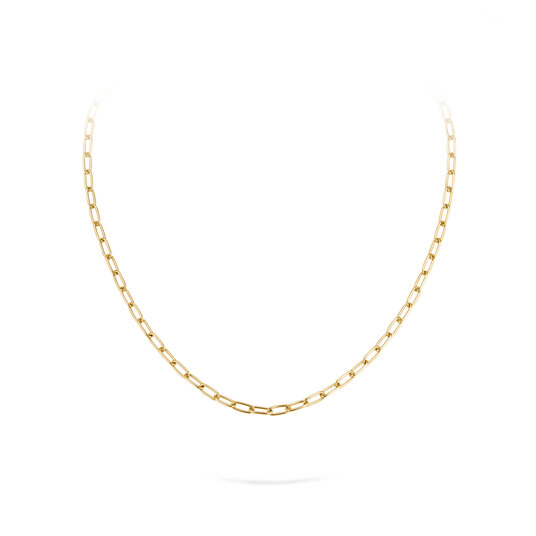 Halsketting Paper Clip Oval in 14K geelgoud 45cm 4.0
