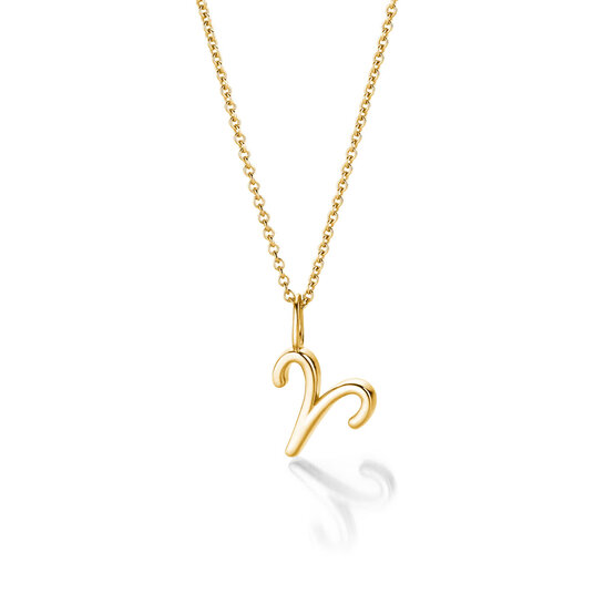 Sterrenbeeld hanger Ram in 14K geelgoud