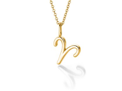 Sterrenbeeld hanger Ram in 14K geelgoud
