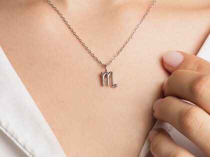 Sterrenbeeld hanger Schorpioen in zilver 925/-, 45cm 1,1mm