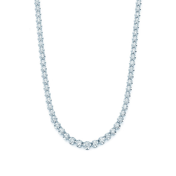 Tennis-Collier Classic in 18K witgoud met diamanten 2,97ct