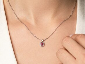 Hanger Windsor in 18K geelgoud met robijn 0,60ct en diamanten 0,12ct
