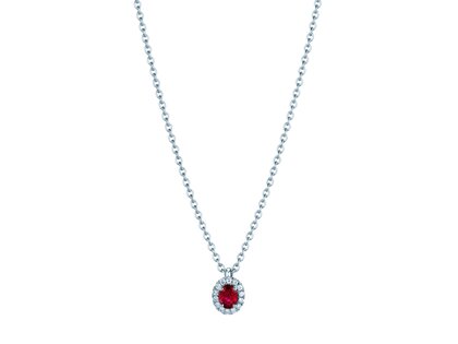 Hanger Windsor in 18K witgoud met robijn 0,60ct en diamanten 0,12ct