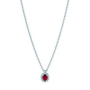 Hanger Windsor in 18K witgoud met robijn 0,60ct en diamanten 0,12ct