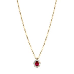 Hanger Windsor in 18K geelgoud met robijn 0,60ct en diamanten 0,12ct