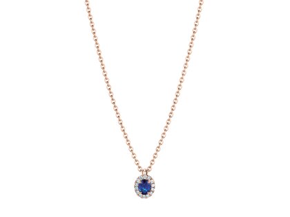 Hanger Windsor in 18K roségoud met saffier 0,60ct en diamanten 0,12ct