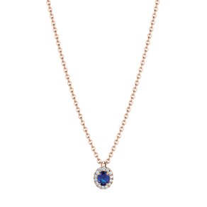 Hanger Windsor in 18K roségoud met saffier 0,60ct en diamanten 0,12ct