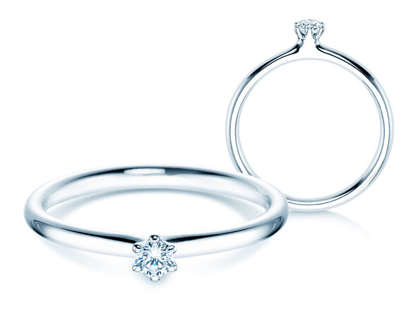 Verlovingsring Classic 6 in zilver 925/- met diamant 0,07ct H/SI