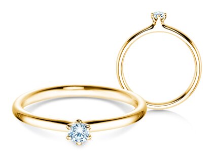 Verlovingsring Classic 6 in 18K geelgoud met diamant 0,10ct H/SI