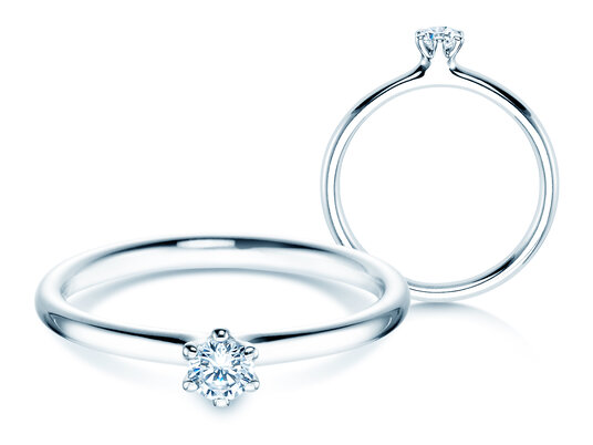 Verlovingsring Classic 6 in platina 950/- met Lab-grown diamant 0,15ct E/VS