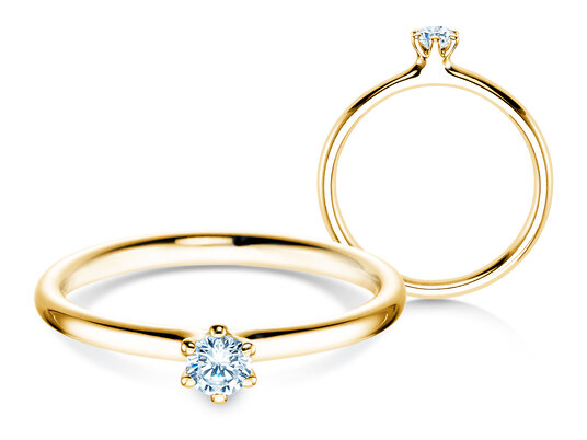Verlovingsring Classic 6 in 18K geelgoud met diamant 0,15ct G/SI