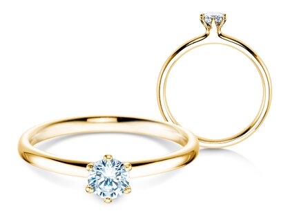 Verlovingsring Classic 6 in 14K geelgoud met diamant 0,30ct H/SI