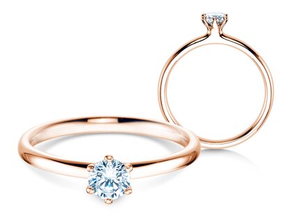 Verlovingsring Classic 6 in 18K roségoud met diamant 0,30ct H/SI