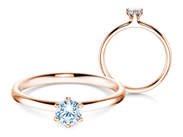 Verlovingsring Classic 6 in 18K roségoud met diamant 0,30ct H/SI