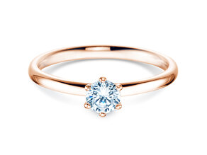 Verlovingsring Classic 6 in 18K roségoud met diamant 0,30ct H/SI