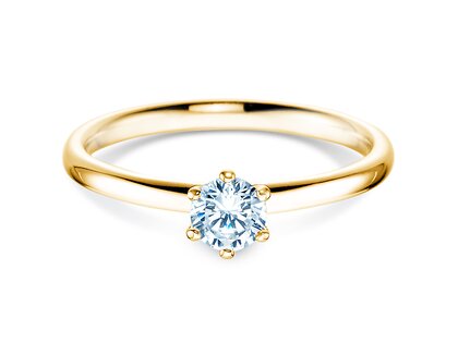 Verlovingsring Classic 6 in 14K geelgoud met diamant 0,30ct H/SI