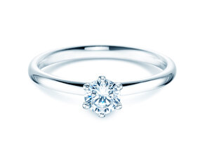 Verlovingsring Classic 6 in 14K witgoud met diamant 0,40ct G/SI
