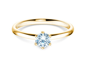 Verlovingsring Classic 6 in 14K geelgoud met diamant 0,40ct H/SI