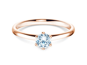 Verlovingsring Classic 6 in 18K roségoud met diamant 0,40ct H/SI