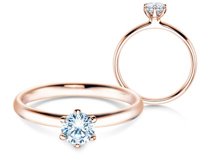 Verlovingsring Classic 6 in 18K roségoud met diamant 0,50ct G/VS