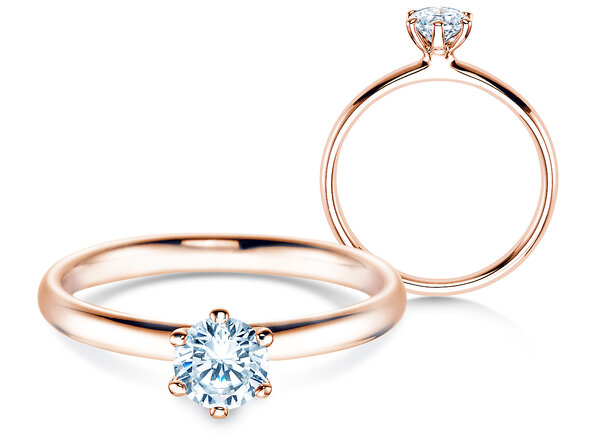 Verlovingsring Classic 6 in 18K roségoud met diamant 0,50ct G/VS