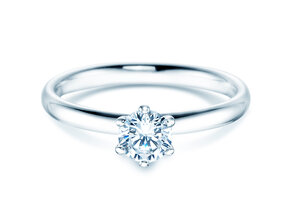 Verlovingsring Classic 6 in 18K witgoud met diamant 0,50ct H/SI