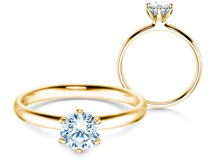 Verlovingsring Classic 6 in 9K geelgoud met diamant 0,75ct G/SI