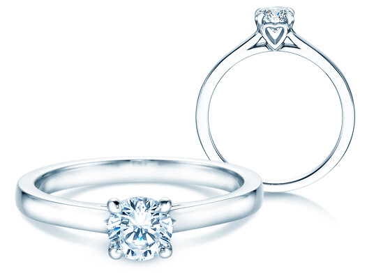 Verlovingsring Romance in 18K witgoud met diamant 0,60ct H/SI