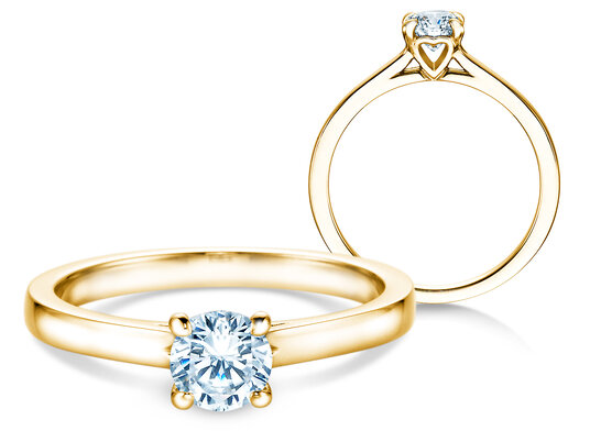 Verlovingsring Romance in 18K geelgoud met diamant 0,60ct H/SI