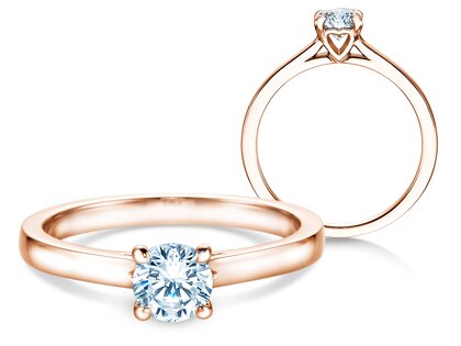 Verlovingsring Romance in 18K roségoud met diamant 0,60ct G/SI