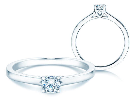 Verlovingsring Romance in 9K witgoud met diamant 0,25ct H/SI