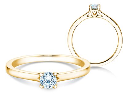 Verlovingsring Romance in 9K geelgoud met Lab-grown diamant 0,25ct E/VS