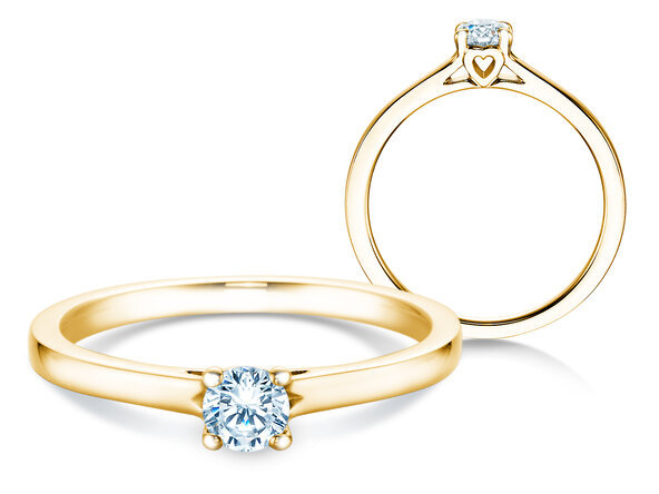 Verlovingsring Romance in 9K geelgoud met Lab-grown diamant 0,25ct E/VS