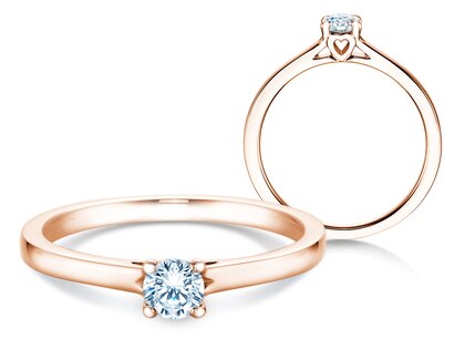 Verlovingsring Romance in 9K roségoud met Lab-grown diamant 0,25ct E/VS