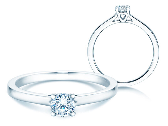 Verlovingsring Romance in 14K witgoud met diamant 0,30ct H/SI