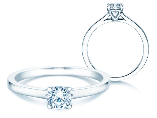 Verlovingsring Romance in 14K witgoud met diamant 0,40ct H/SI