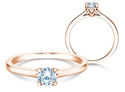 Verlovingsring Romance in 14K roségoud met diamant 0,40ct G/SI