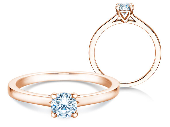 Verlovingsring Romance in 14K roségoud met diamant 0,40ct G/SI