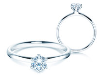 Verlovingsring Classic 6 in 18K witgoud met diamant 0,40ct G/SI