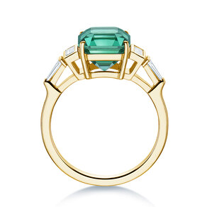Verlovingsring Aureline in 14K geelgoud met groene toermalijn 3,00ct en natuurlijke diamanten 0,48ct