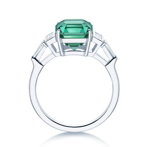Verlovingsring Aureline in 9K witgoud met groene toermalijn 3,00ct en natuurlijke diamanten 0,48ct