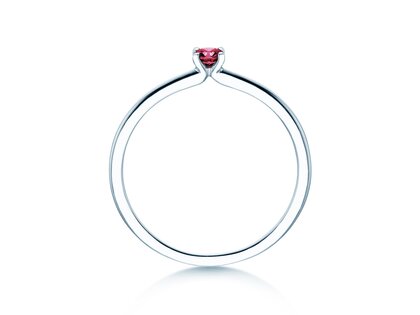 Geboortesteen ring Classic 4 januari in 14K witgoud met granaat 0,10ct