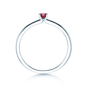 Geboortesteen ring Classic 4 januari in 14K witgoud met granaat 0,10ct
