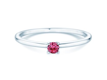 Geboortesteen ring Classic 4 januari in 14K witgoud met granaat 0,10ct